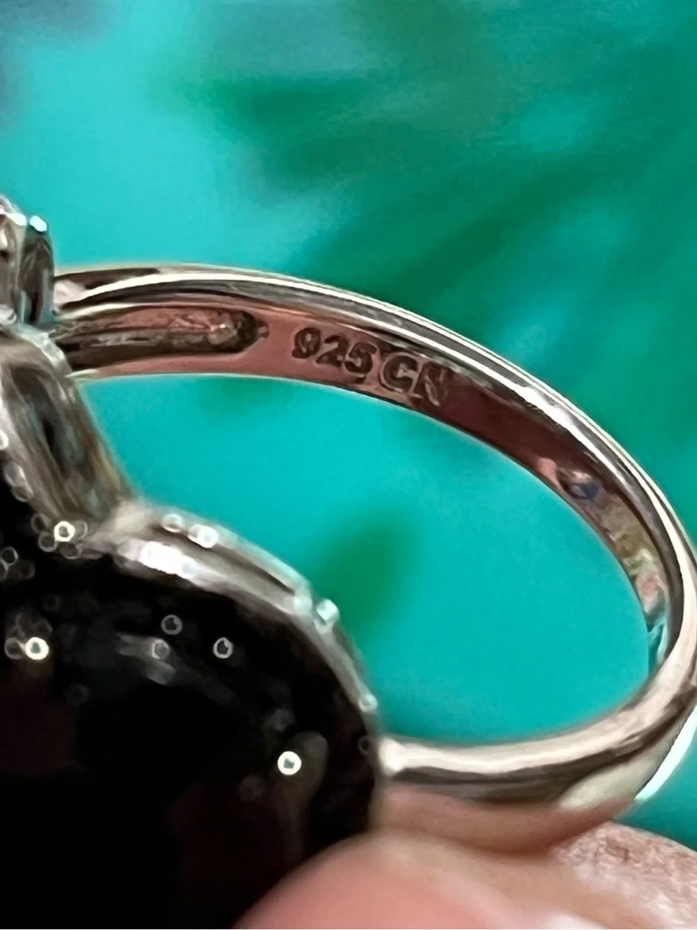 Fuzion Creations FZN Sterling Silver 925 Black Spinel Three Stone Size 6 Ring